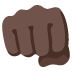 👊🏿 oncoming fist: dark skin tone display on Google